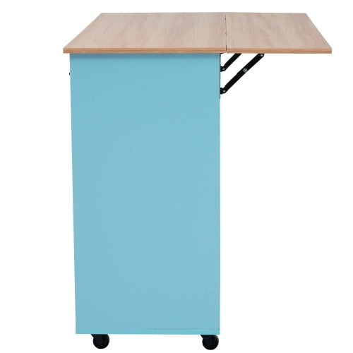 Fibreboard Dining Cart Bookcase With Folding Tabletop