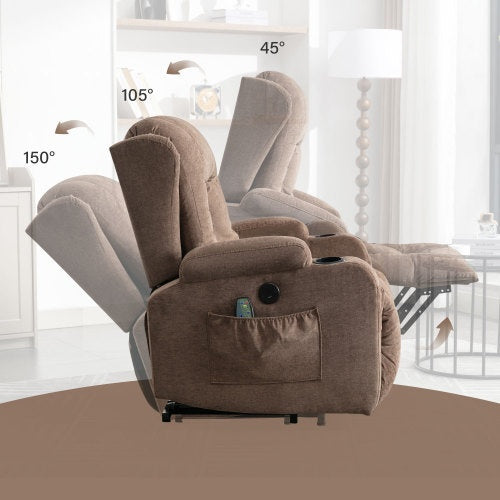 Power Lift Recliner Chair Recliners For Elderly With Heat And Massage Recliner Chair For Living Room With Infinite Position And Side Pocket,USB Charge Port