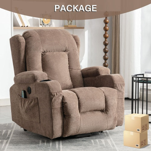 Power Lift Recliner Chair Recliners For Elderly With Heat And Massage Recliner Chair For Living Room With Infinite Position And Side Pocket,USB Charge Port