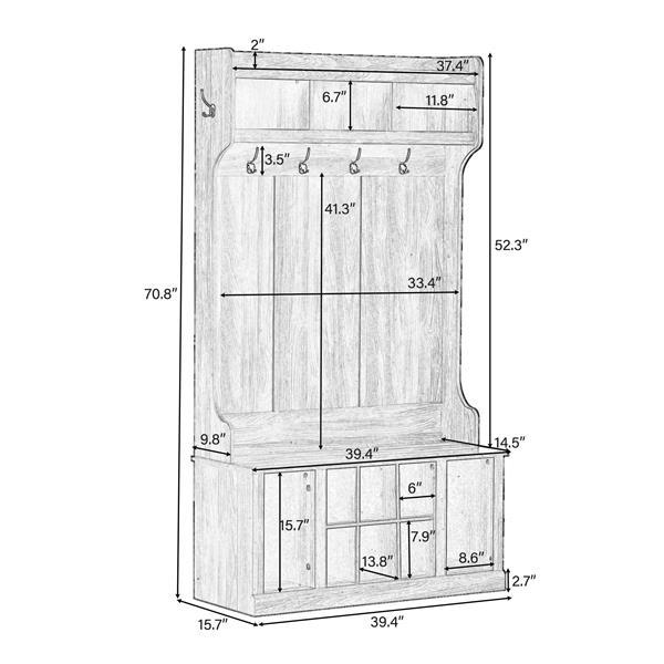 Multi-functional Locker - With The Functions Of A Coat Rack, Shoe Cabinet, Locker