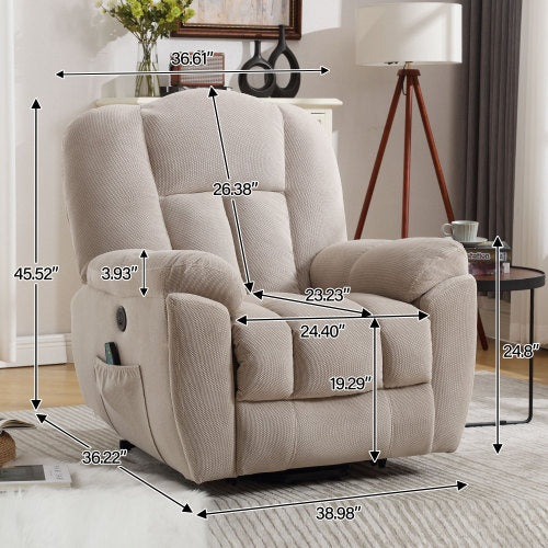 Power Lift Recliner Chair Recliners For Elderly With Heat And Massage Recliner Chair For Living Room With Infinite Position And Side Pocket,USB Charge Port