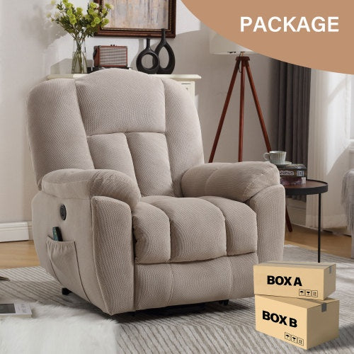 Power Lift Recliner Chair Recliners For Elderly With Heat And Massage Recliner Chair For Living Room With Infinite Position And Side Pocket,USB Charge Port